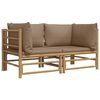 vidaXL Garden Corner Sofa Taupe Bamboo Medium Modular