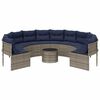vidaXL Patio Sofa Gray, Navy Blue
