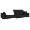 vidaXL Sofa Bed Black Fabric (100% polyester), wood, plastic 2-seater size
