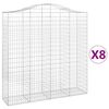 vidaXL Arched Gabion Baskets 8 pcs 78.7x19.7x200/220" Galvanised Iron