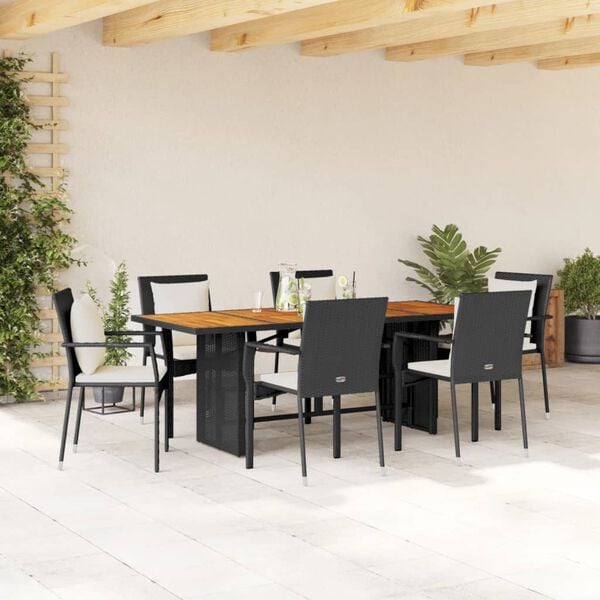 vidaXL Garden Dining Set Black