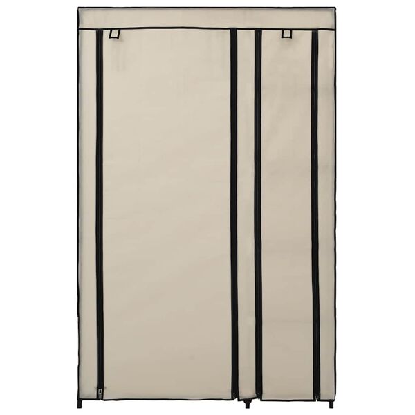 vidaXL Folding Wardrobe Cream Polypropylene fabric and steel Medium