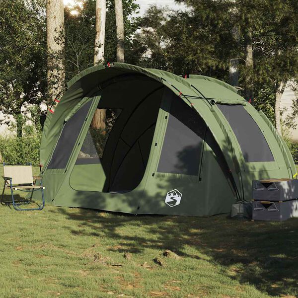 vidaXL Fishing Tent 2-Person Olive Green Waterproof