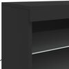 vidaXL Sideboard Black Engineered wood, Glass Medium Sideboard