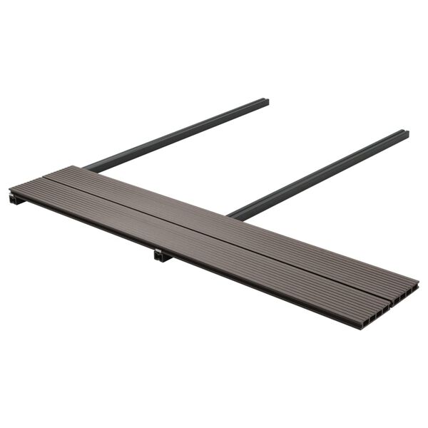 vidaXL WPC Hollow Decking Boards with Accessories 49.2 '&sup2; 13.1 ' Dark Brown (6x45005)