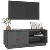 vidaXL TV Cabinet Grey Solid Pine Wood Medium TV Cabinet Rectangular