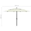 vidaXL Parasol Sand Polyester, Powder-Coated Aluminium Large Foldable