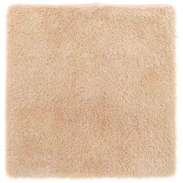 vidaXL Shaggy Rug Beige 100% Polyester 63.0 x 63.0 in Foldable