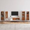 vidaXL TV Cabinet Set of 5 White Solid Pine Wood Multiple Sizes