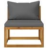 vidaXL Garden Lounge Set Natural wood + Dark grey (cushions)