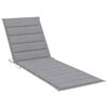 vidaXL Sunlounger Grey Solid Acacia wood, Polyester 78.7 in long
