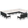 vidaXL Garden Lounge Set Black PE rattan Large Modular