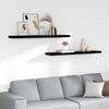 vidaXL Wall Shelf Set of 2 High gloss black Honeycomb MDF, metal Large
