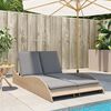 vidaXL Sun Lounger Beige PE rattan 44.9x80.7x28.7 in
