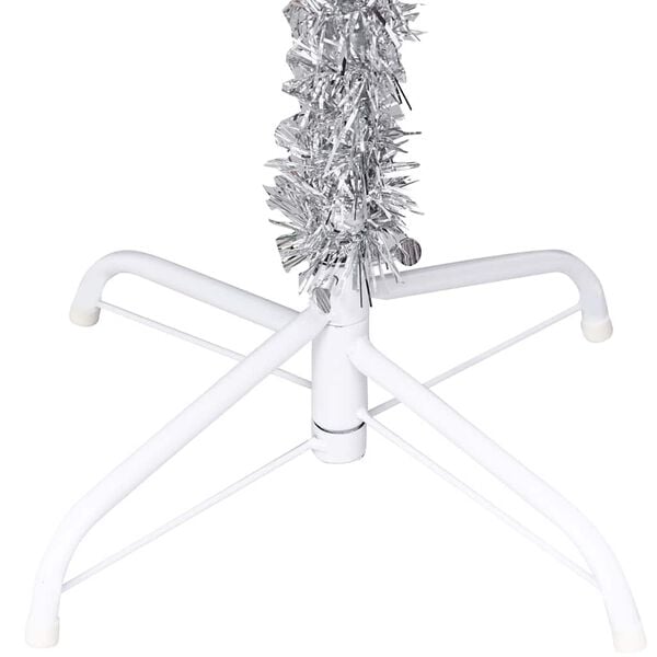 vidaXL Artificial Pre-lit Christmas Tree with Ball Set Silver 82.7" PET
