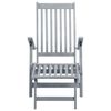 vidaXL Patio Deck Chair Grey Solid Acacia wood, 100% polyester Medium