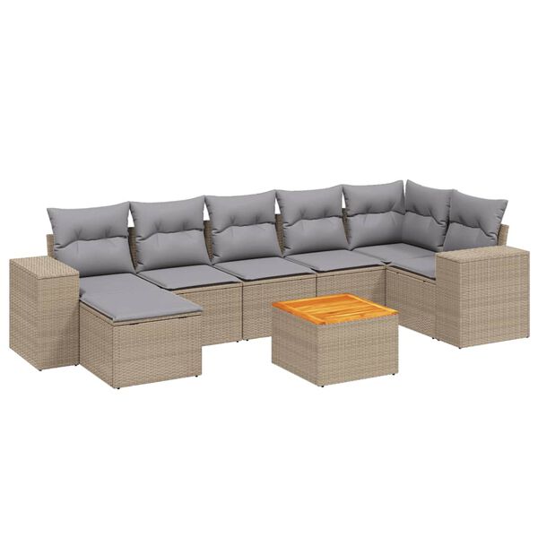 vidaXL Garden Sofa Set Beige, Light Grey