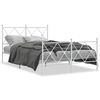 vidaXL Bed Frame White Steel Small Double Bed Frame Rectangular