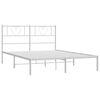 vidaXL Bed Frame White Steel King Size Bed Frame Rectangular