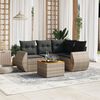 vidaXL Garden Sofa Set Grey PE rattan Standard Modular Garden Sofa Set