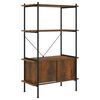 vidaXL Shelving Unit With Cabinet Dark brown and black