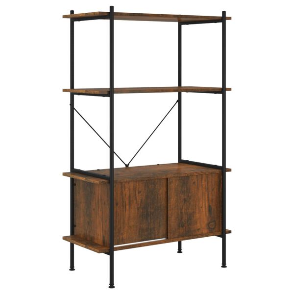 vidaXL Shelving Unit With Cabinet Dark brown and black