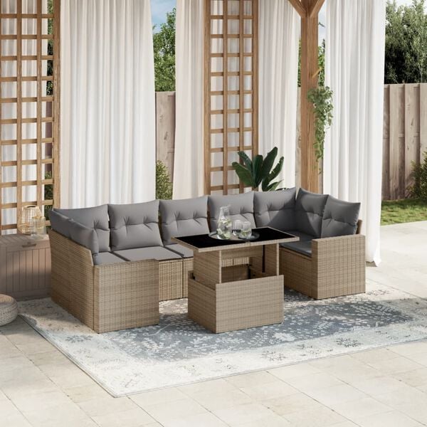 vidaXL Garden Sofa Set Beige