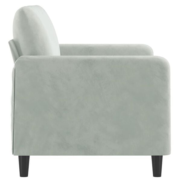 vidaXL 2-seater Sofa Light Grey Velvet (100% polyester), metal, foam