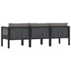 vidaXL 3-seater Sofa Anthracite Poly rattan Medium Modular