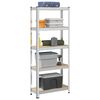 vidaXL 5-Layer Storage Shelf Silver Steel&Engineered Wood