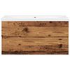 vidaXL Sink Cabinet With Basin Old Wood, White Engineered Wood, Ceramic