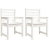 vidaXL  Patio Chairs 2 pcs White 23.6x18.9x35.8" Solid Wood Pine