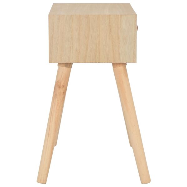 vidaXL Bedside Cabinet Natural Wood Solid Paulownia wood, Solid Pine wood