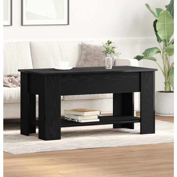 vidaXL Coffee Table Black oak 101 x 49 x 52 cm Engineered wood