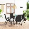 vidaXL Dining Set Black PE Rattan, Aluminum, Glass Small