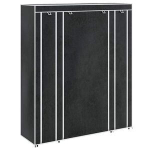 vidaXL Cabinet Black Non-woven Fabric, Iron Collapsible Fabric Wardrobe