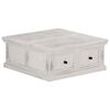 vidaXL Coffee Table White Solid Mango Wood 27.6 in x 27.6 in x 11.8 in