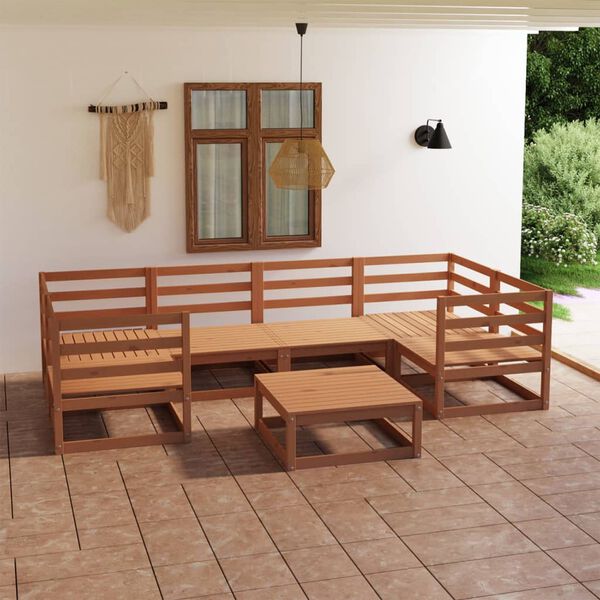 vidaXL Garden Lounge Set Honey brown Solid pinewood Large Modular