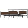 vidaXL Bed Frame Brown Oak Steel, Engineered Wood Double Bed Bed Frame