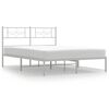 vidaXL Bed Frame White Tough Powder-Coated Steel Full Bed Frame