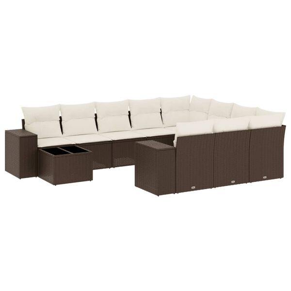 vidaXL Garden Sofa Set Brown