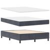 vidaXL LED Box Spring Bed with Mattress Dark gray 55.1" x 74.8" Velvet