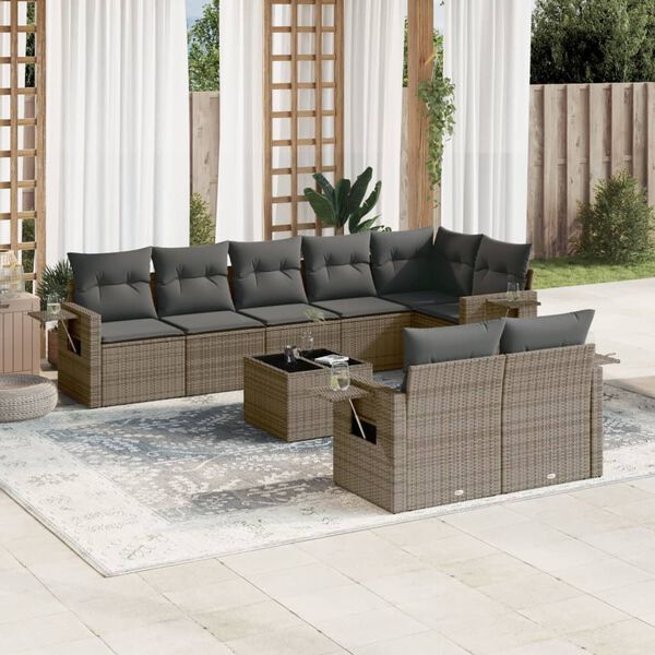 vidaXL Garden Sofa Set Gray, Dark Gray