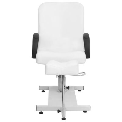 vidaXL Massage Chair with Footrest White 50"x23.6"x38.6" Faux Leather