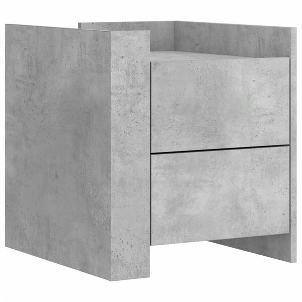 vidaXL Bedside Cabinet Concrete Grey Engineered Wood 17.7x19.7x19.7 in