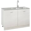 vidaXL Kitchen Sink with Double Sinks Silver 47.24x23.62x6.10" Stainless Steel