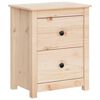 vidaXL Bedside Cabinet Natural wood Solid Pine Wood Medium