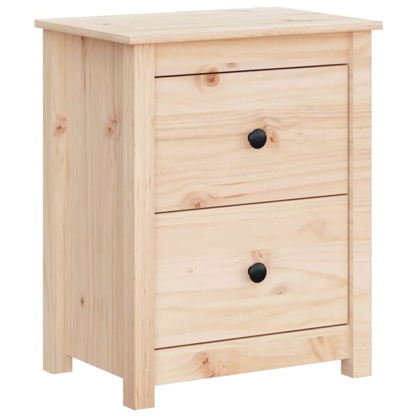 vidaXL Bedside Cabinet Natural wood Solid Pine Wood Medium