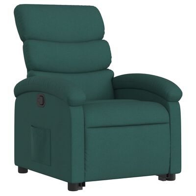 vidaXL Stand up Recliner Chair Dark Green Fabric