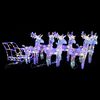vidaXL Reindeer And Sleigh Christmas Decoration Colorful Acrylic, PVC, Steel